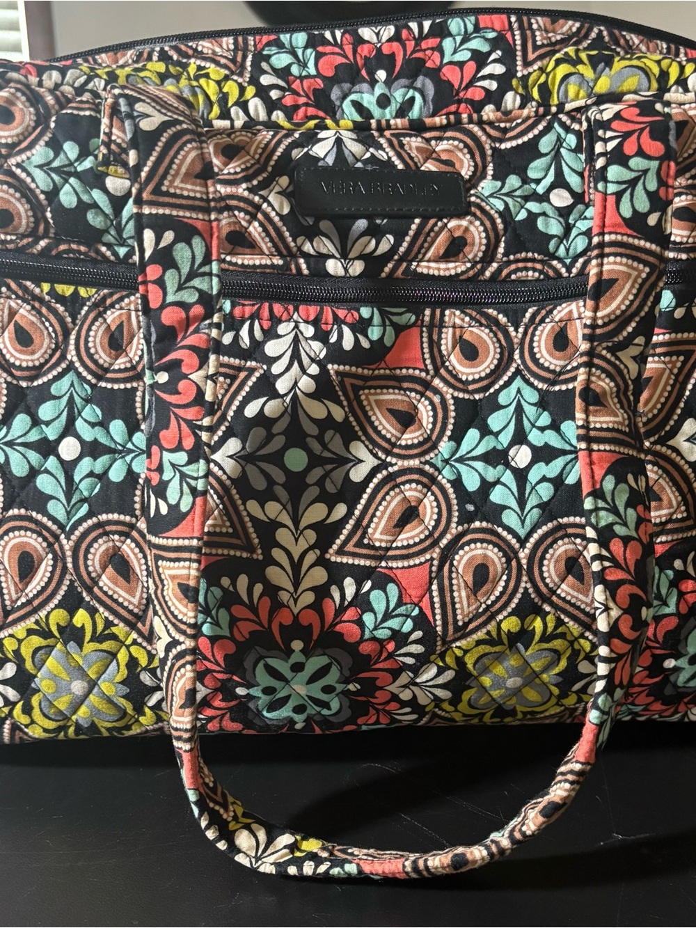 Vera Bradley Multicolor Quilted diaper bag in Floral Medallion Print